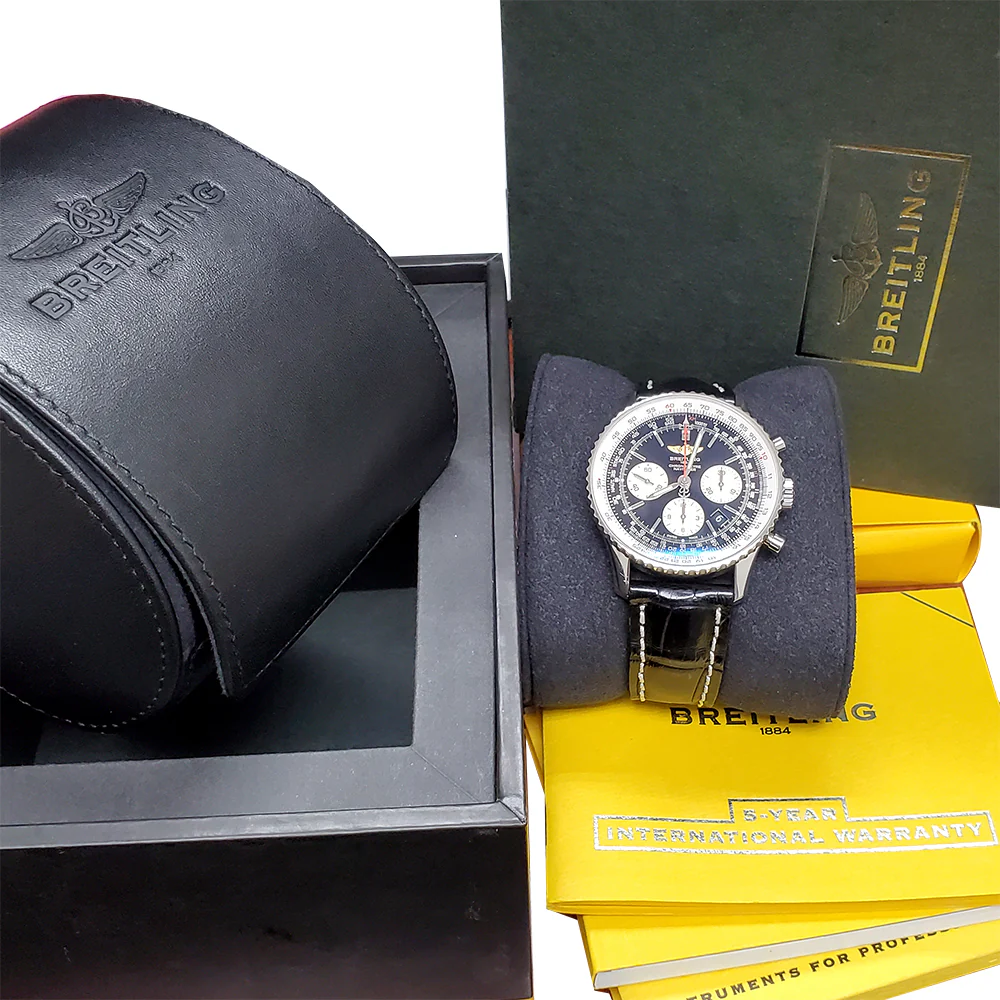Breitling Navitimer 01 Chronograph 43mm Black Dial Steel Watch AB0120 Box Papers - Image 2