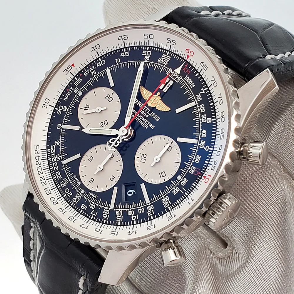 Breitling Navitimer 01 Chronograph 43mm Black Dial Steel Watch AB0120 Box Papers - Image 3