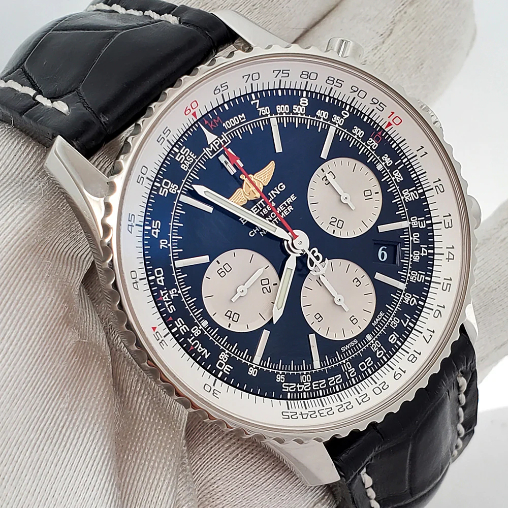 Breitling Navitimer 01 Chronograph 43mm Black Dial Steel Watch AB0120 Box Papers - Image 4