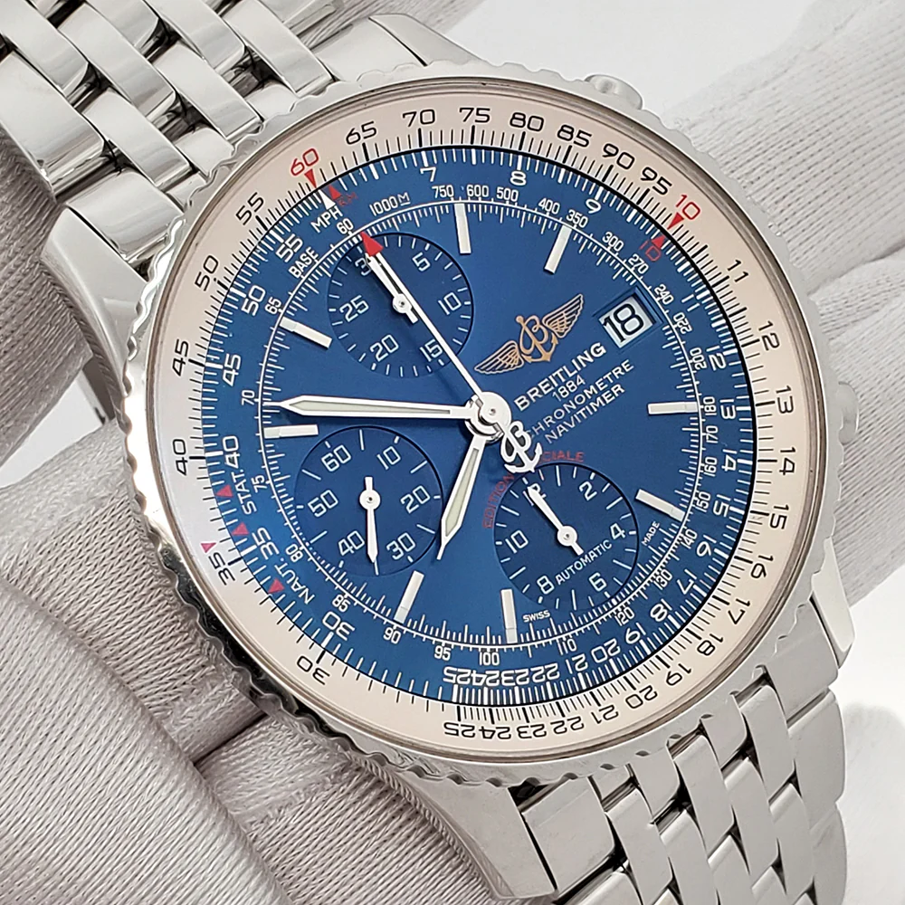 Breitling Navitimer 42mm Heritage Blue Dial Steel Watch A13324 Box Papers - Image 4