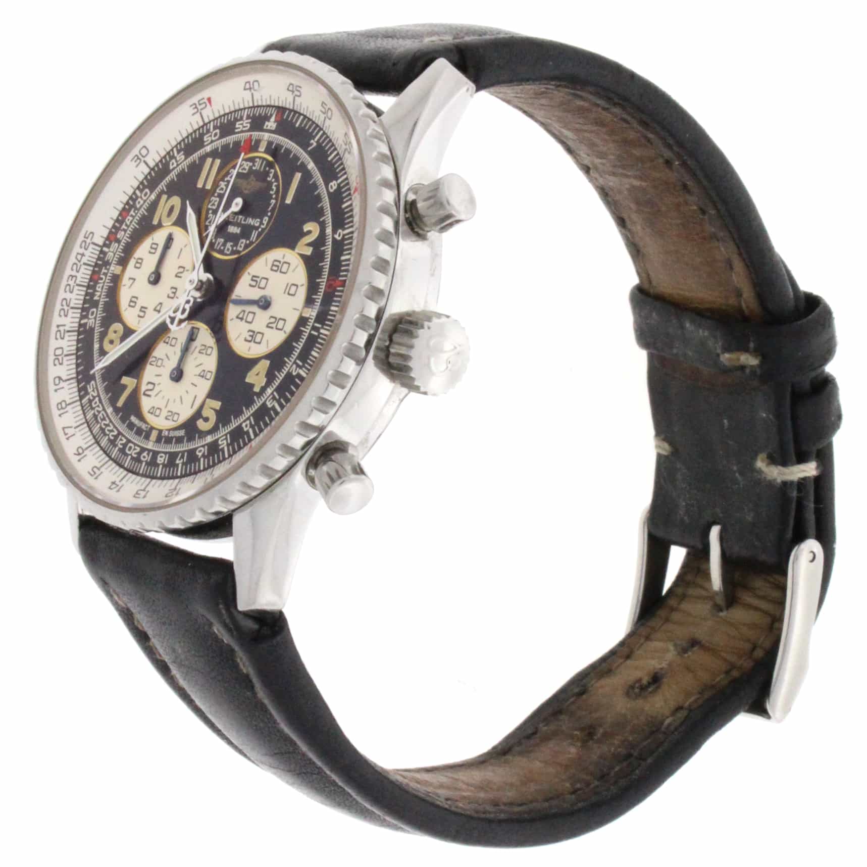 Breitling Navitimer Airborne 38MM Chronograph Calendar Stainless Steel Mens Watch A33030 - Image 4
