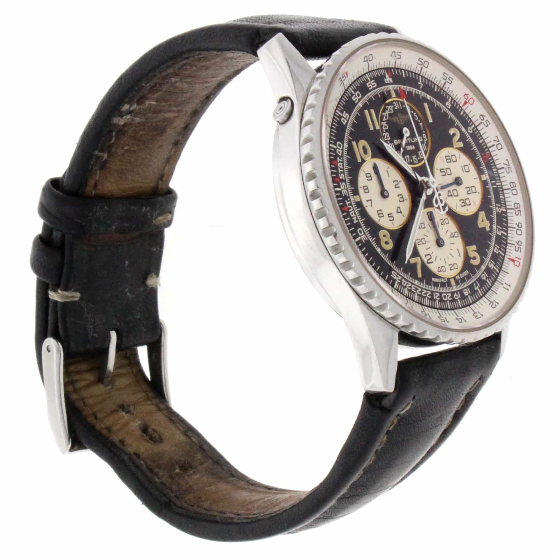 Breitling Navitimer Airborne 38MM Chronograph Calendar Stainless Steel Mens Watch A33030 - Image 5