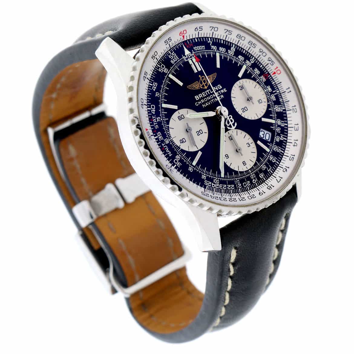 Breitling Navitimer Chronograph 42MM Black Dial Automatic Stainless Steel Mens Watch A23322 - Image 4