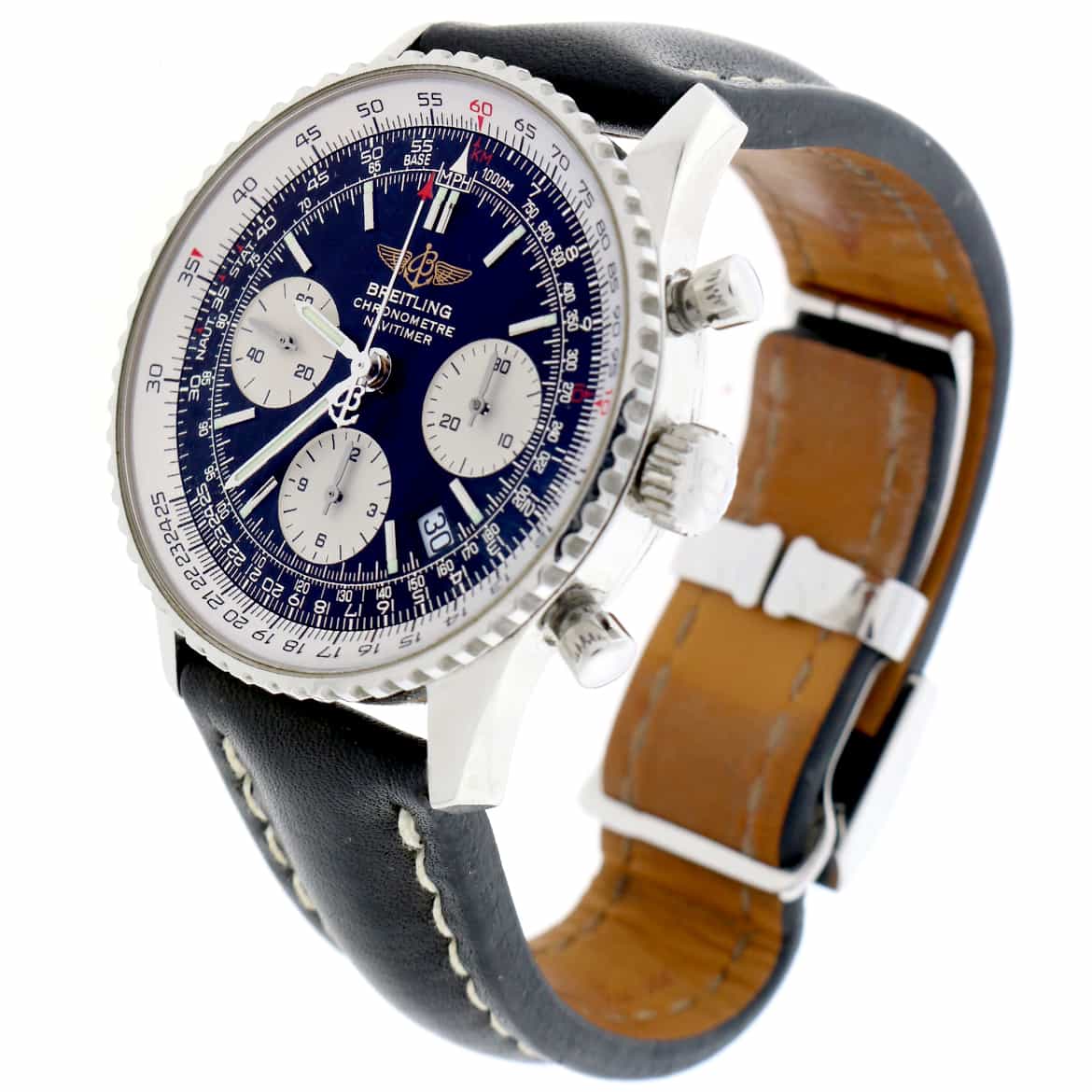 Breitling Navitimer Chronograph 42MM Black Dial Automatic Stainless Steel Mens Watch A23322 - Image 5