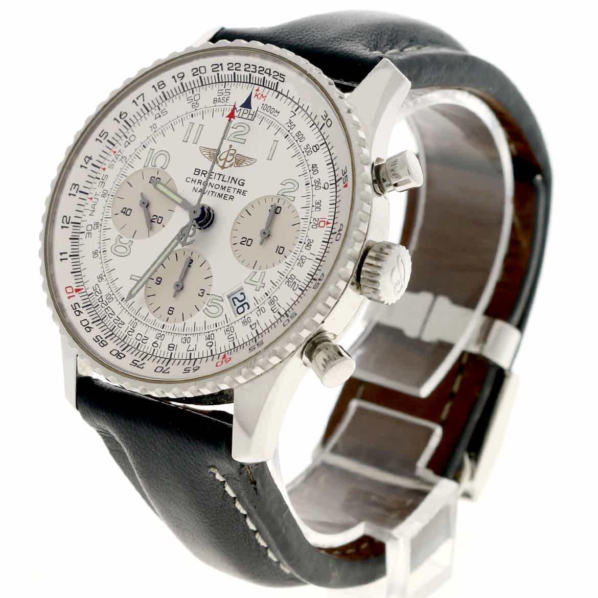 Breitling Navitimer Chronograph 42MM Silver Dial Automatic Stainless Steel Mens Watch A23322 - Image 2