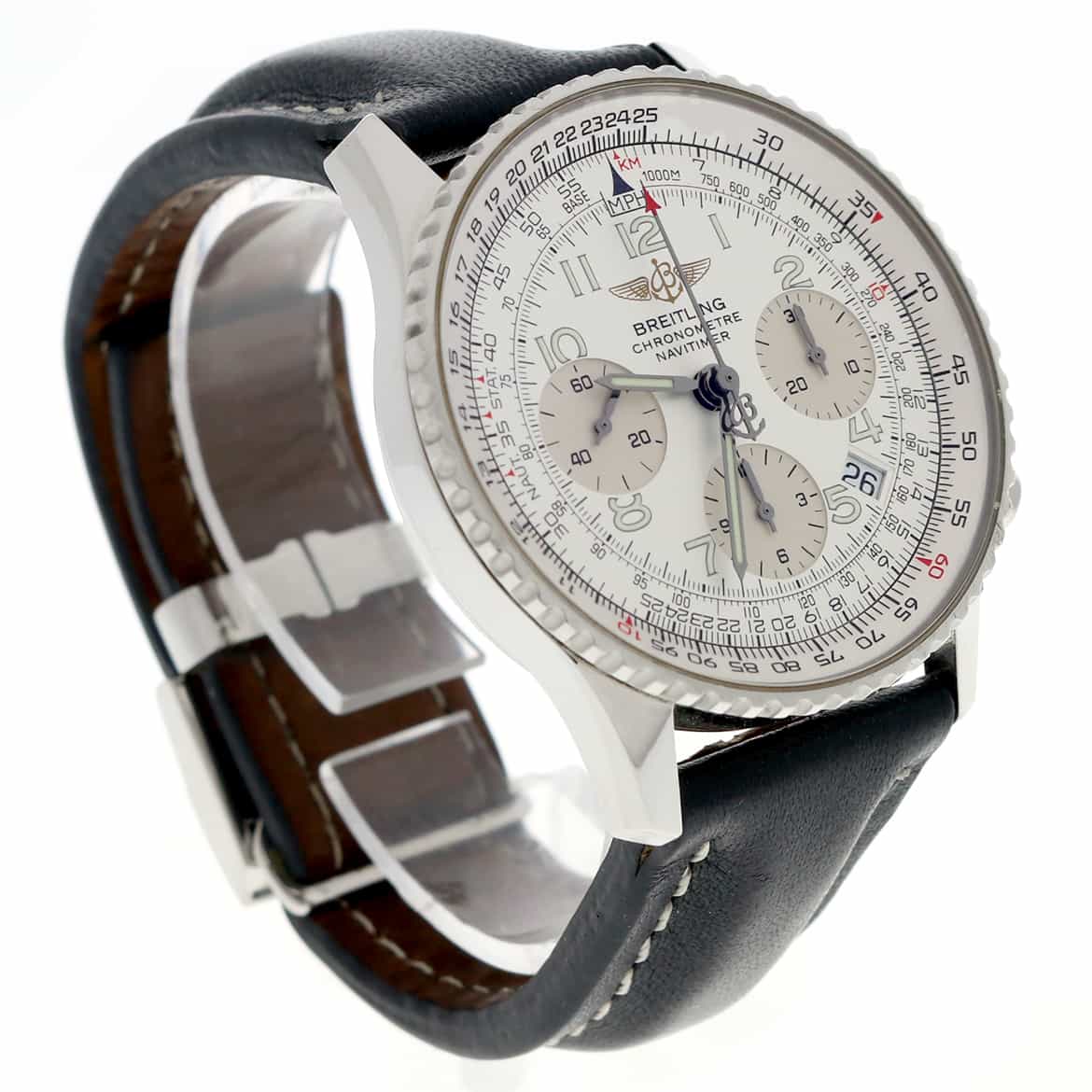 Breitling Navitimer Chronograph 42MM Silver Dial Automatic Stainless Steel Mens Watch A23322 - Image 3