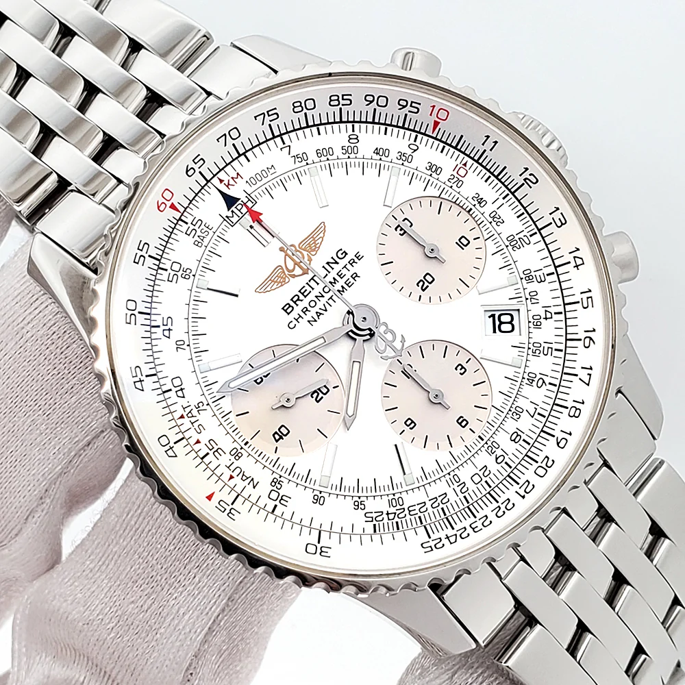 Breitling Navitimer Chronograph 42mm Silver Dial Automatic Steel Mens Watch A23322 - Image 2