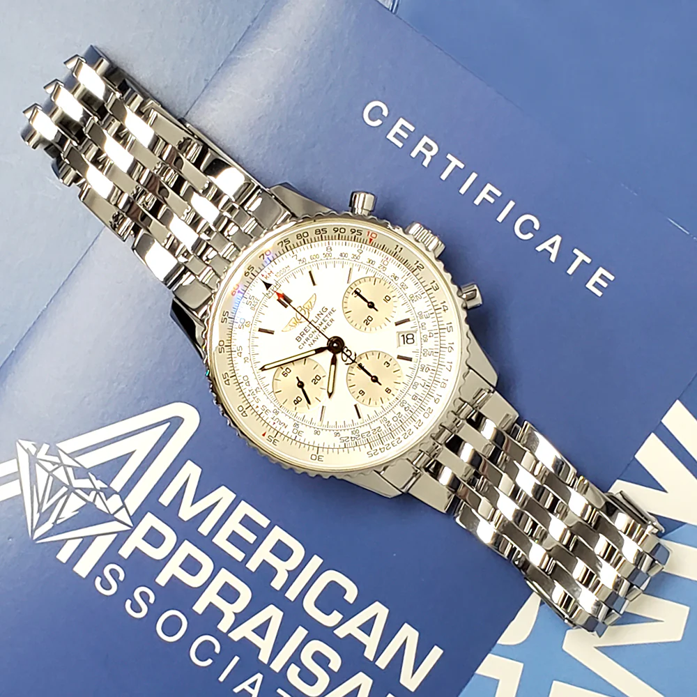 Breitling Navitimer Chronograph 42mm Silver Dial Automatic Steel Mens Watch A23322 - Image 3