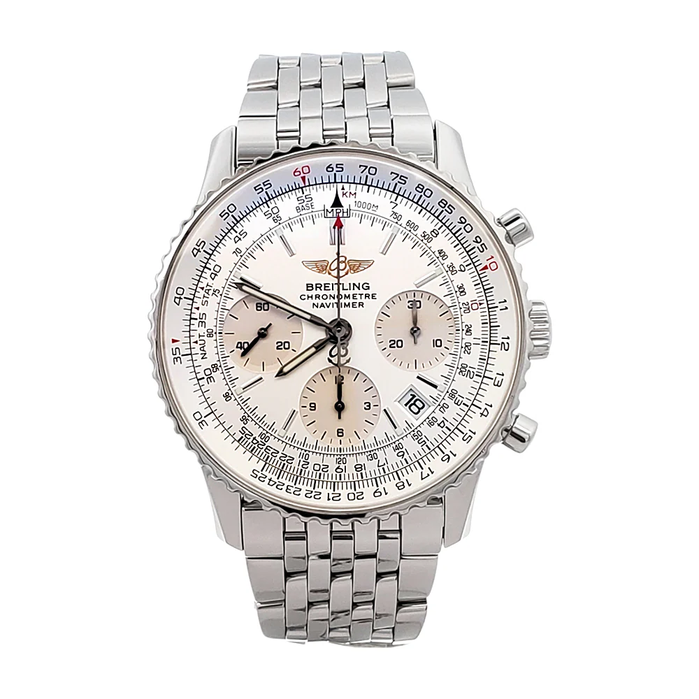 Breitling Navitimer Chronograph 42mm Silver Dial Automatic Steel Mens Watch A23322 - Image 4