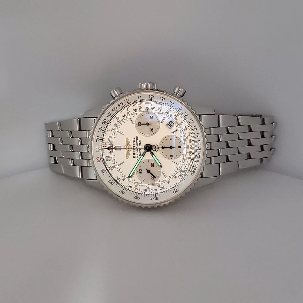Breitling Navitimer Chronograph 42mm Silver Dial Automatic Steel Mens Watch A23322 - Image 8