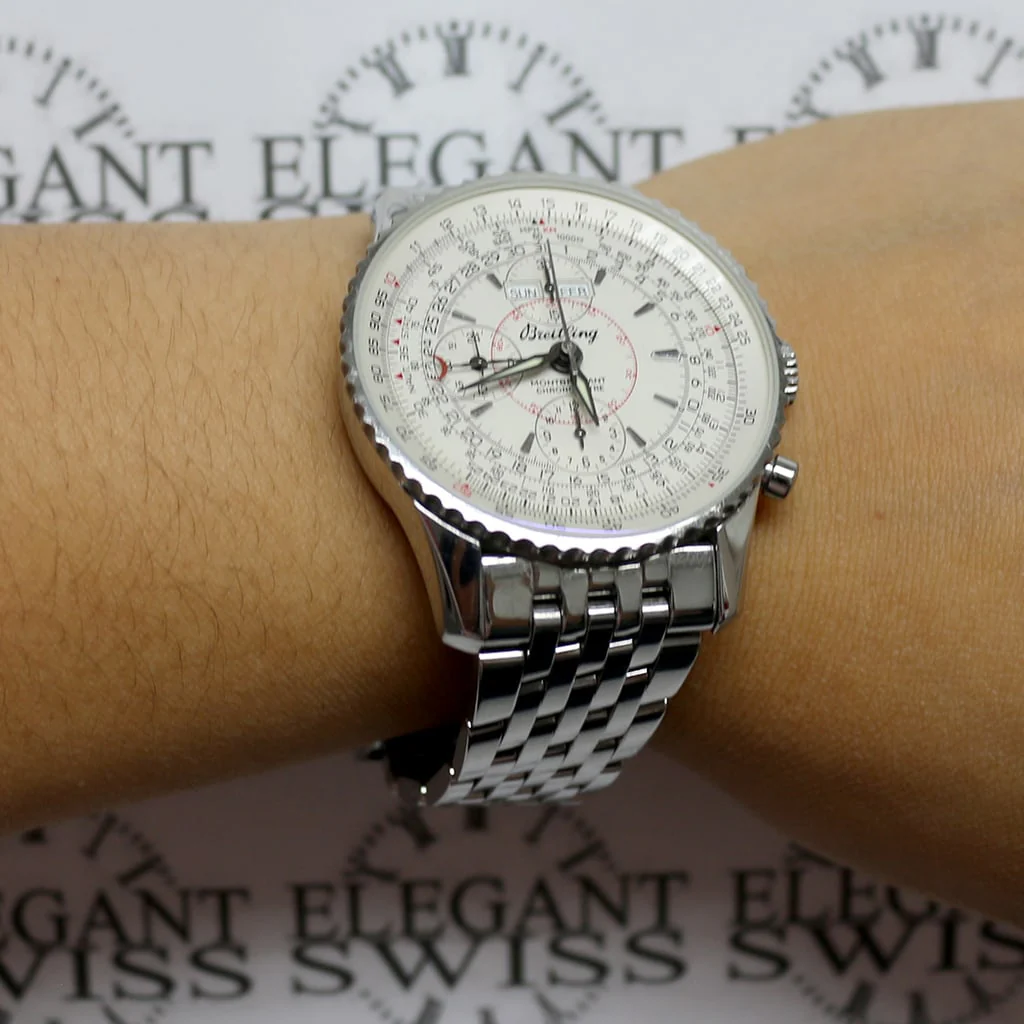 Breitling Navitimer Montbrillant Datora Calendar GMT Ivory Dial Chronograph 43MM Automatic Mens Watch A21330 - Image 4