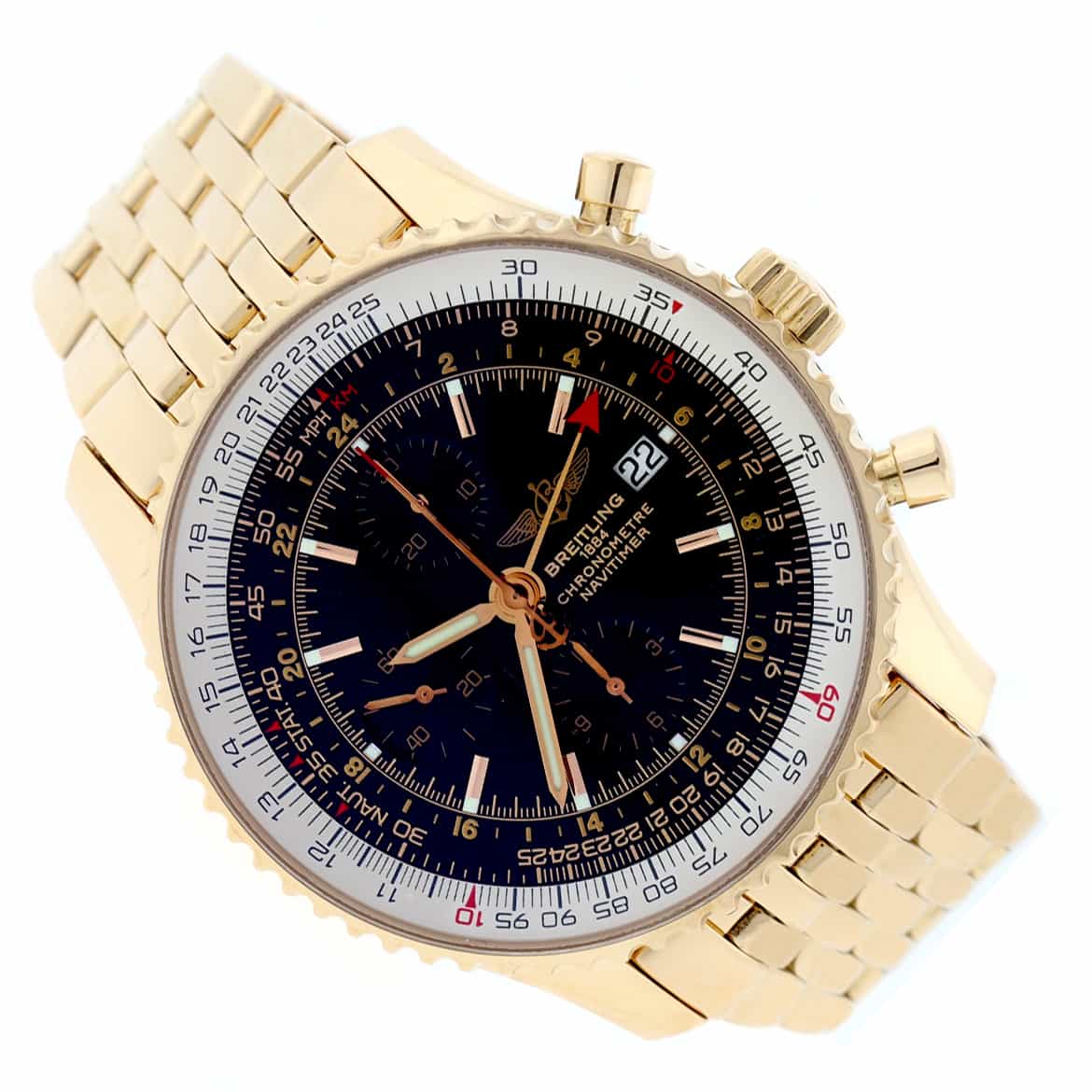 Breitling Navitimer World 18K Rose Gold Special Edition Automatic Mens Watch H24322 - Image 2