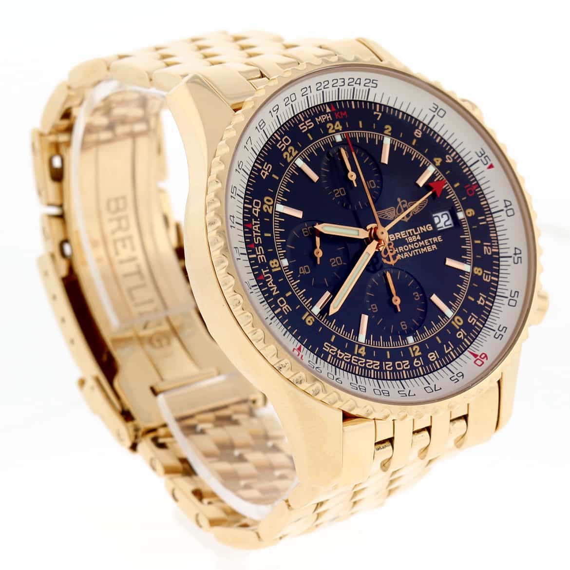 Breitling Navitimer World 18K Rose Gold Special Edition Automatic Mens Watch H24322 - Image 3