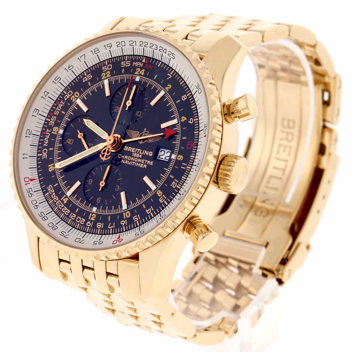 Breitling Navitimer World 18K Rose Gold Special Edition Automatic Mens Watch H24322 - Image 4
