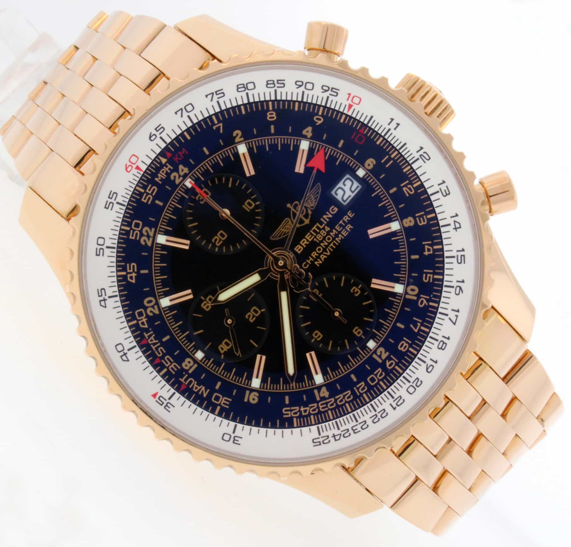 Breitling Navitimer World 18K Rose Gold Special Edition Watch R24322 - Image 2