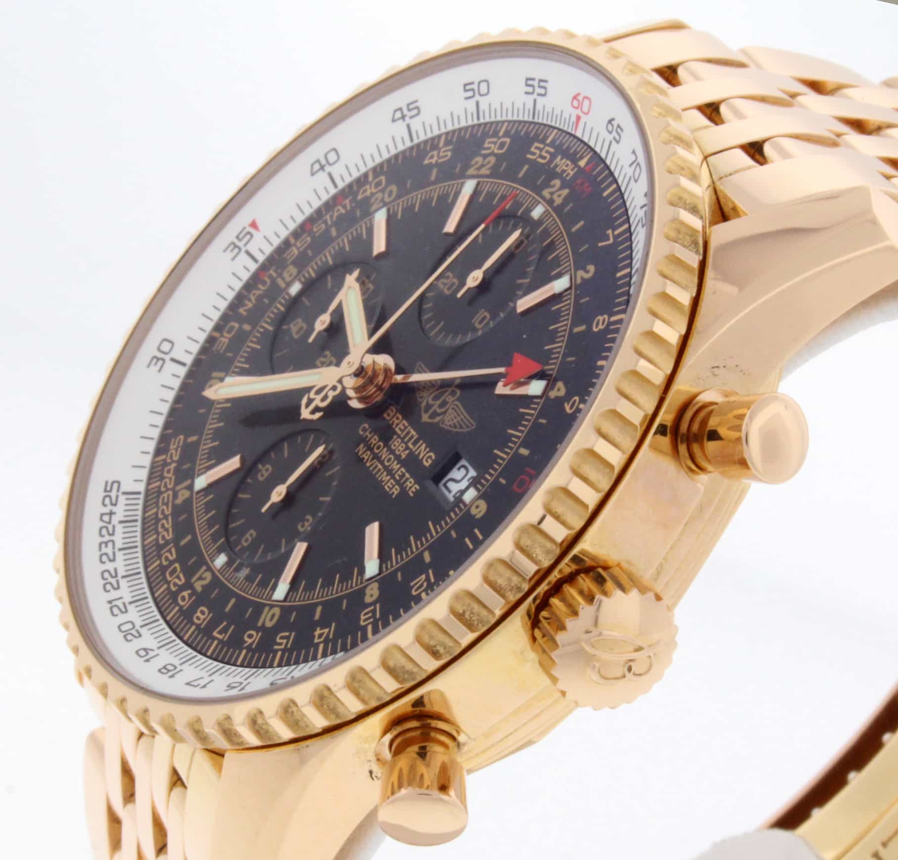 Breitling Navitimer World 18K Rose Gold Special Edition Watch R24322 - Image 3