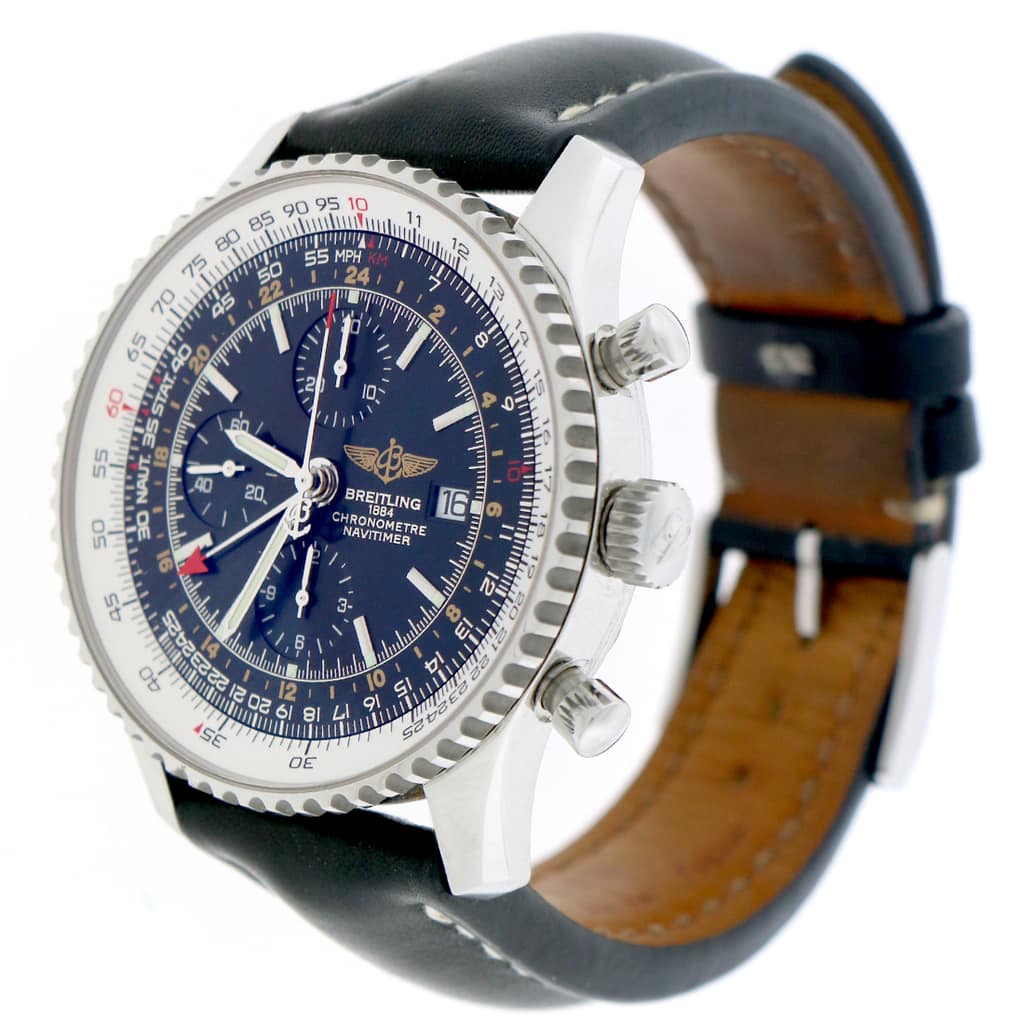 Breitling Navitimer World 46MM Chronograph GMT Automatic Stainless Steel Mens Watch A24322 - Image 2