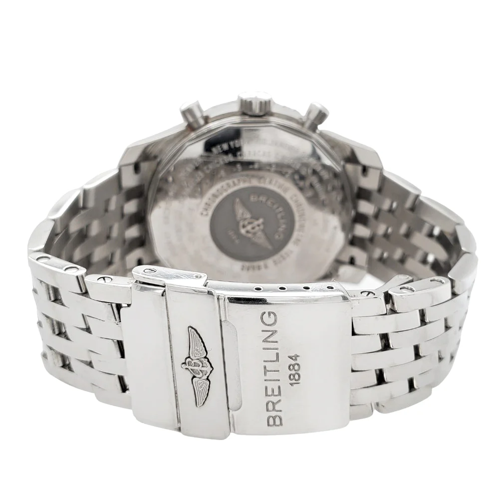 Breitling Navitimer World 46mm Chronograph GMT Black Dial Stainless Steel Watch A24322 - Image 5