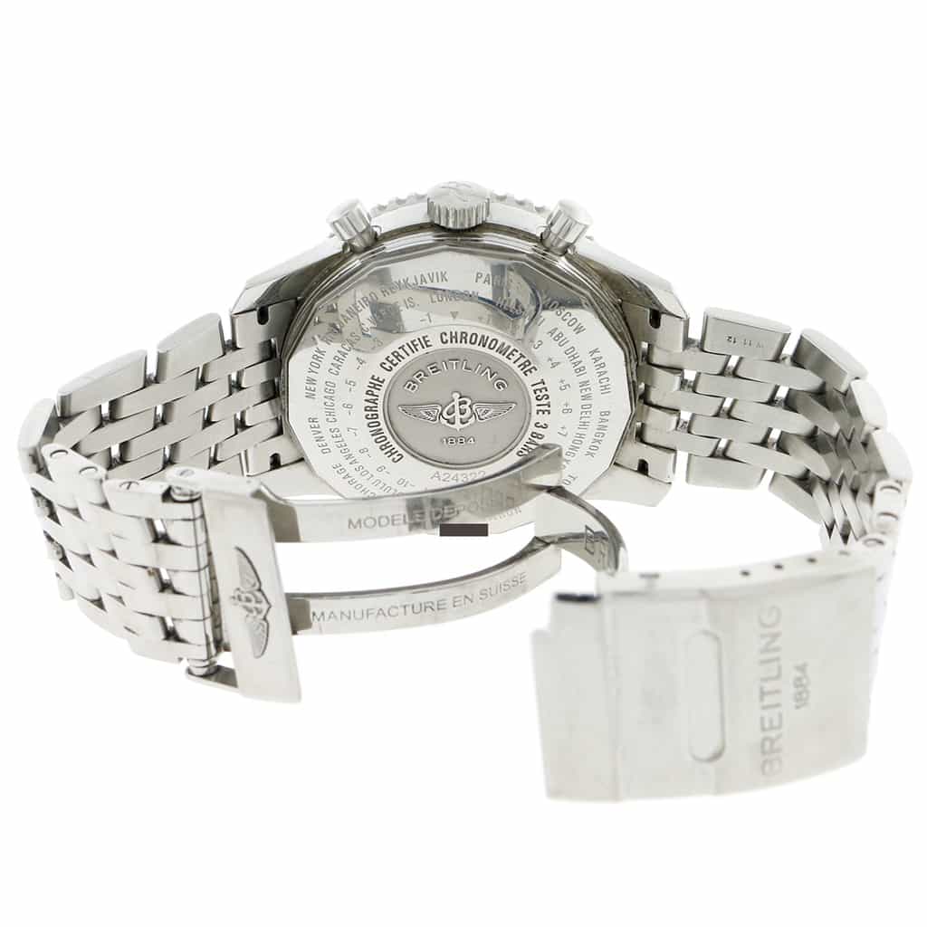 Breitling Navitimer World 46MM Chronograph GMT Cream Dial Automatic Stainless Steel Mens Watch A24322 - Image 6