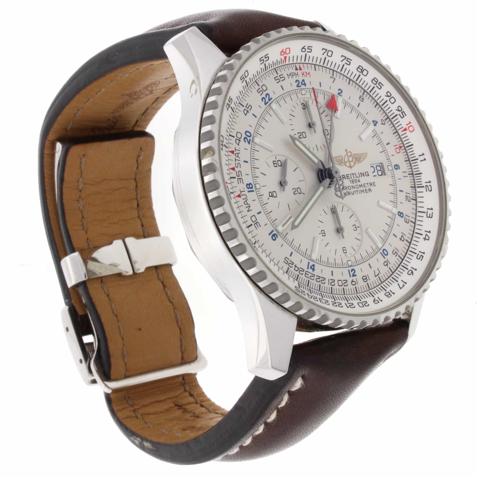Breitling Navitimer World GMT Chronograph 46MM Automatic Stainless Steel Mens Watch A24322 - Image 5