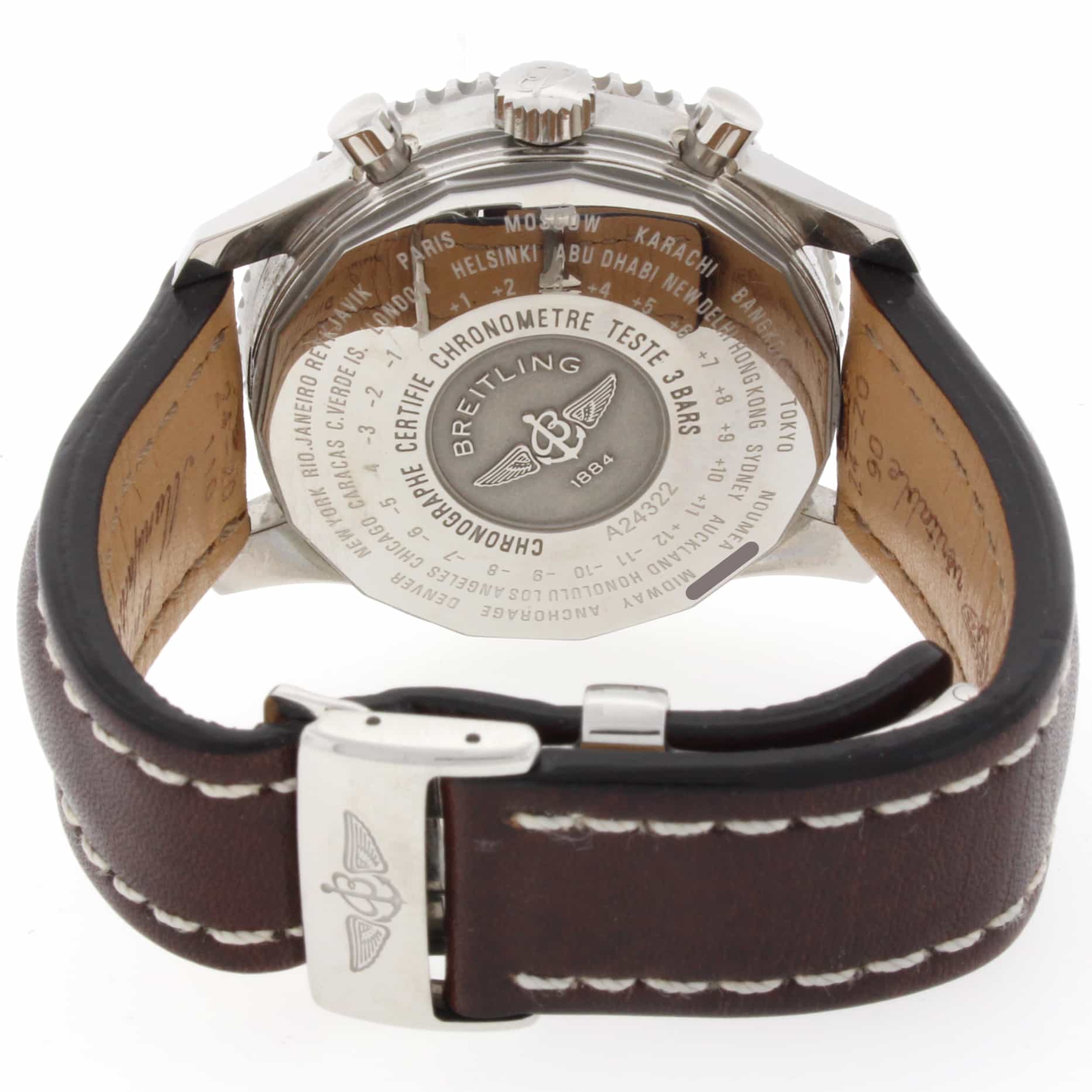 Breitling Navitimer World GMT Chronograph 46MM Automatic Stainless Steel Mens Watch A24322 - Image 6