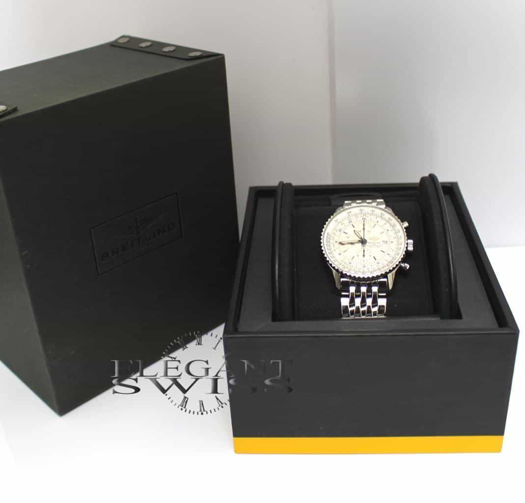 Breitling Navitimer World GMT Chronograph 46MM Stainless Steel Automatic Mens Watch A24322 - Image 3