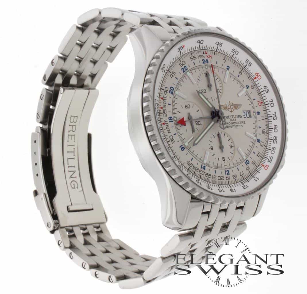 Breitling Navitimer World GMT Chronograph 46MM Stainless Steel Automatic Mens Watch A24322 - Image 6