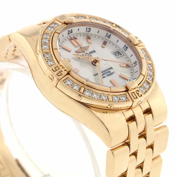 Breitling Starliner Galactic 18K Rose Gold Original Diamond Bezel Mother of Pearl Dial 30MM Limited Edition Ladies Watch H71340 - Image 5