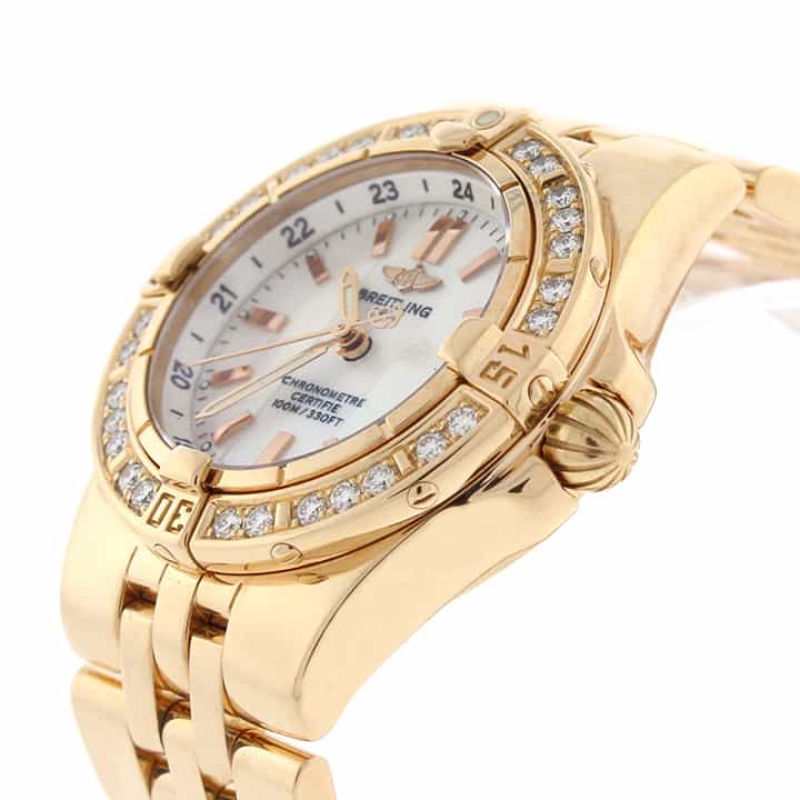 Breitling Starliner Galactic 18K Rose Gold Original Diamond Bezel Mother of Pearl Dial 30MM Limited Edition Ladies Watch H71340 - Image 7