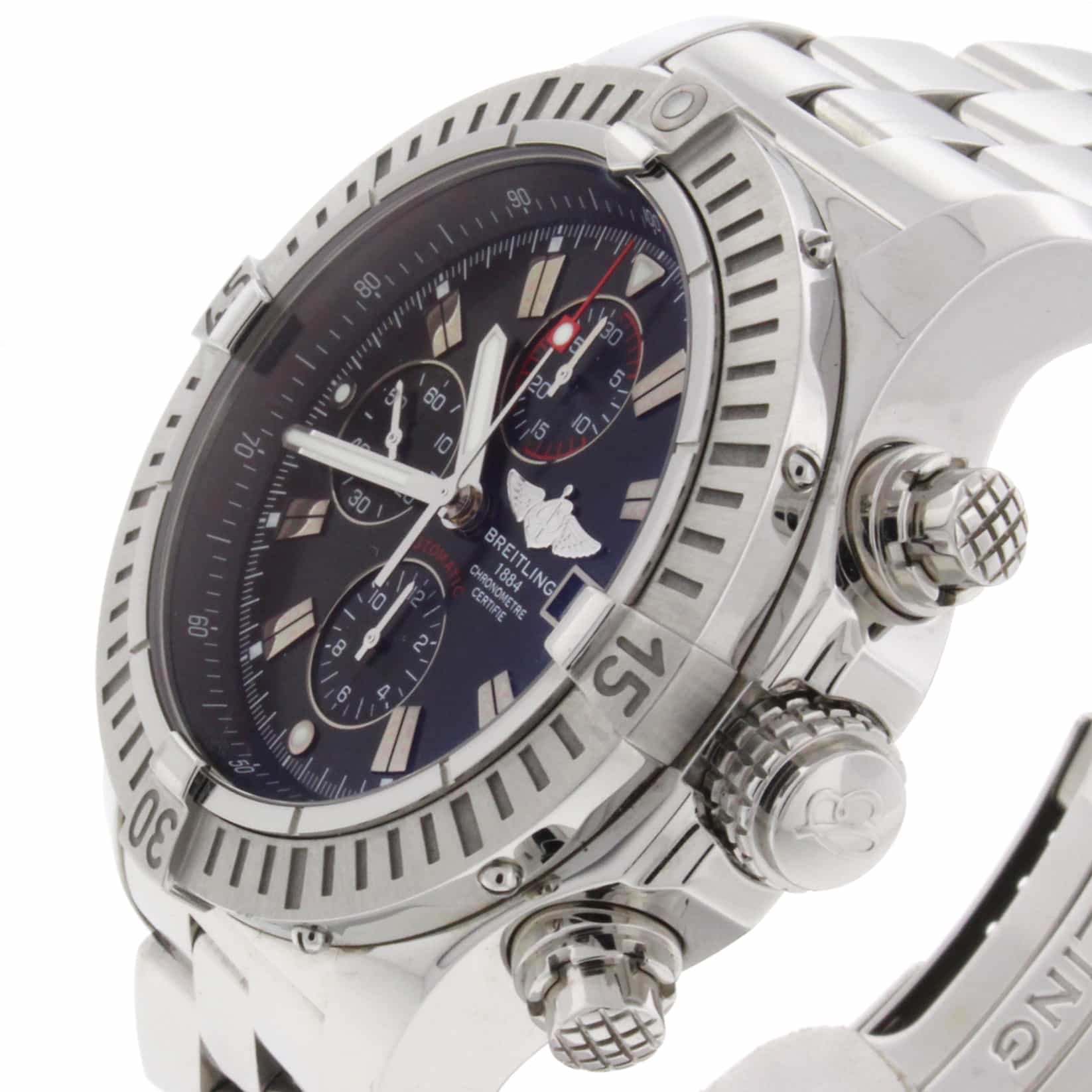 Breitling Super Avenger 49MM Chronograph Black Dial Automatic Stainless Steel Mens Watch A13370 - Image 5