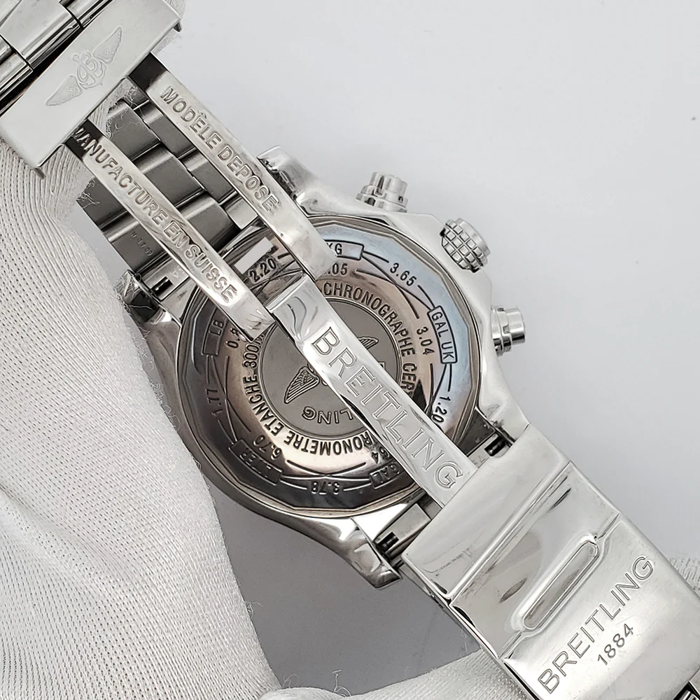 Breitling Super Avenger Chronograph 48mm Black Dial Stainless Steel Watch A13370 Box Papers - Image 6