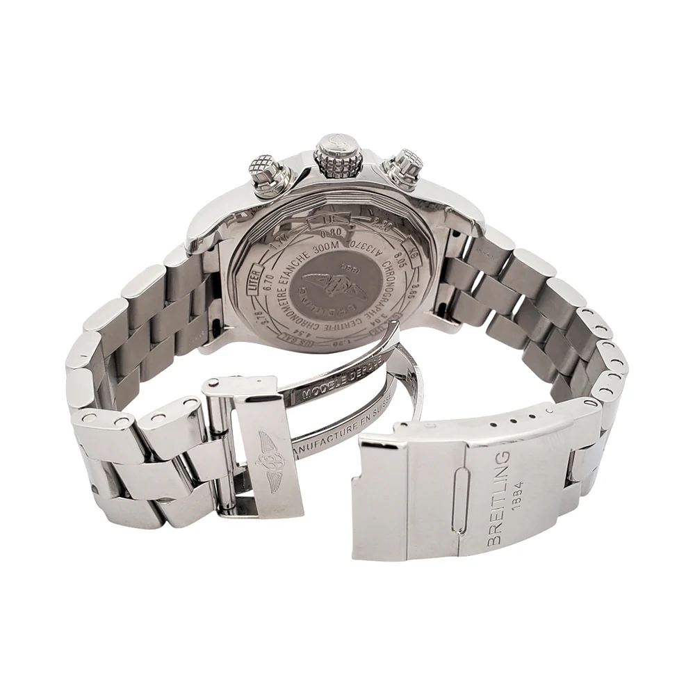Breitling Super Avenger Chronograph 48mm Black Dial Steel Watch A13370 Box Papers - Image 8
