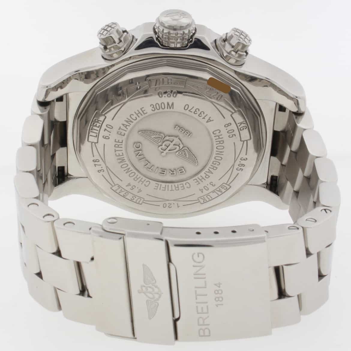 Breitling Super Avenger Chronograph Black Dial 48MM Automatic Stainless Steel Mens Watch with Custom Diamond Bezel A13370 - Image 8