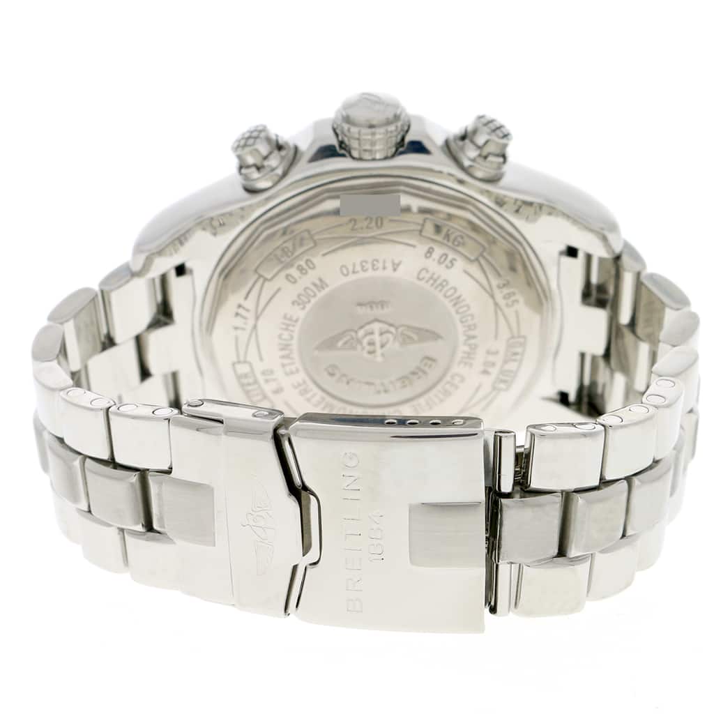 Breitling Super Avenger Chronograph White Dial 48MM Automatic Stainless Steel Mens Watch w/1.4CT Diamond Bezel A13370 - Image 5