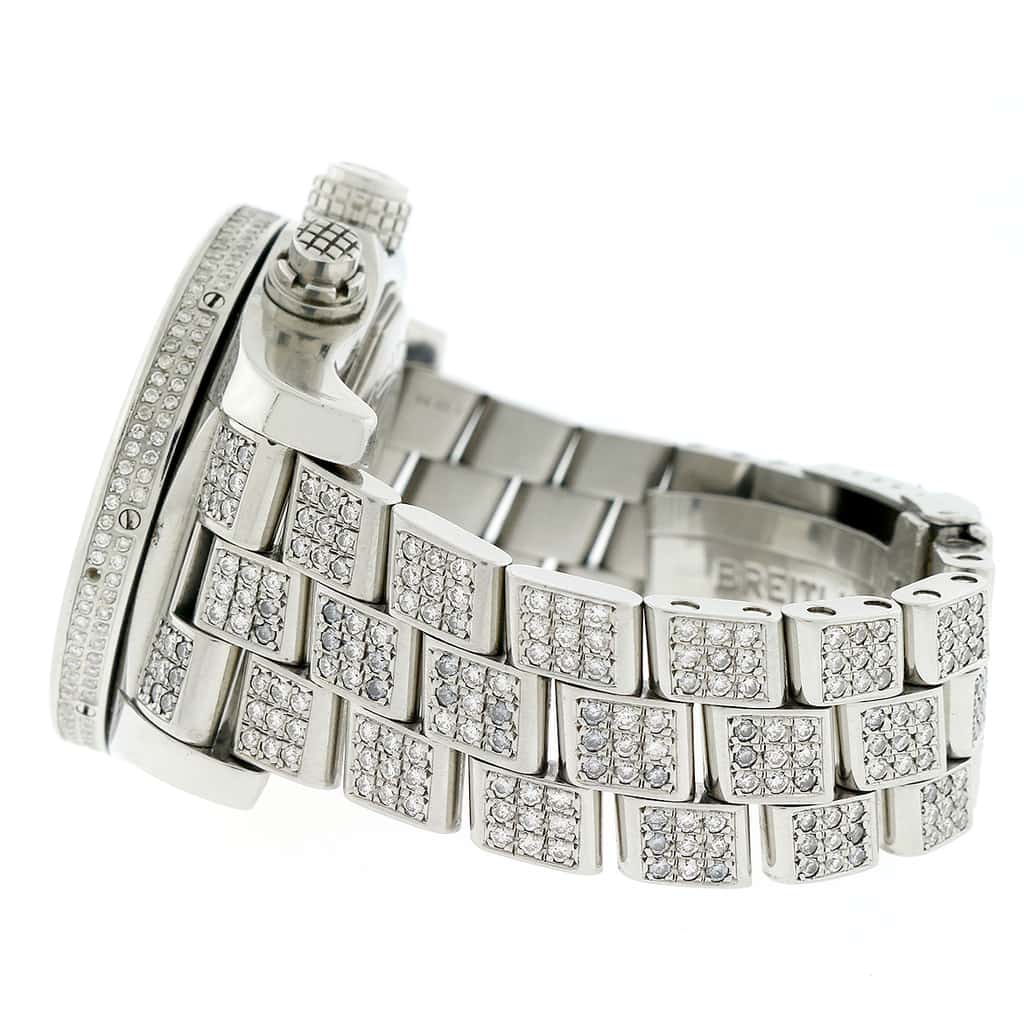 Breitling Super Avenger Chronograph White Dial 48MM Automatic Stainless Steel Mens Watch w/1.4CT Diamond Bezel A13370 (Copy) - Image 5