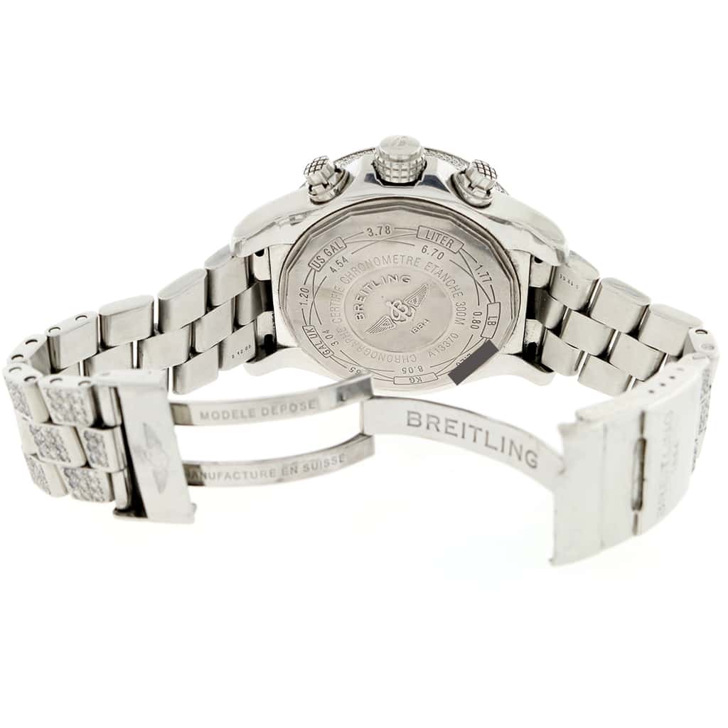 Breitling Super Avenger Chronograph White Dial 48MM Automatic Stainless Steel Mens Watch w/1.4CT Diamond Bezel A13370 (Copy) - Image 6