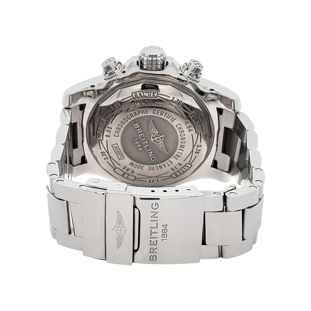 Breitling Super Avenger II Chronograph Black Index Steel 48mm Watch A13371 Box Papers - Image 6