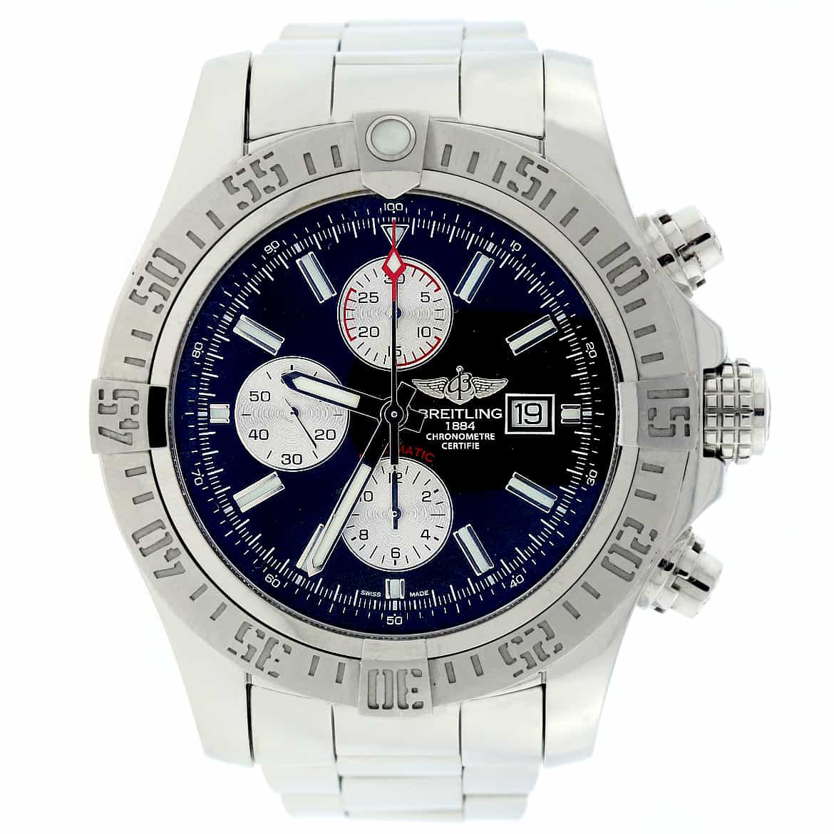 Breitling Super Avenger II Chronograph Black & Silver Dial 48MM Automatic Stainless Steel Mens Watch A13371