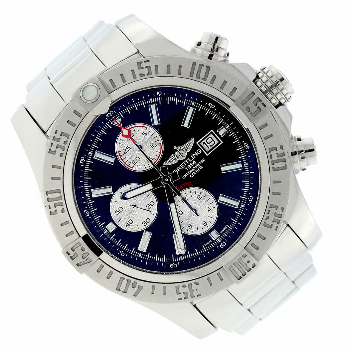 Breitling Super Avenger II Chronograph Black & Silver Dial 48MM Automatic Stainless Steel Mens Watch A13371 - Image 3
