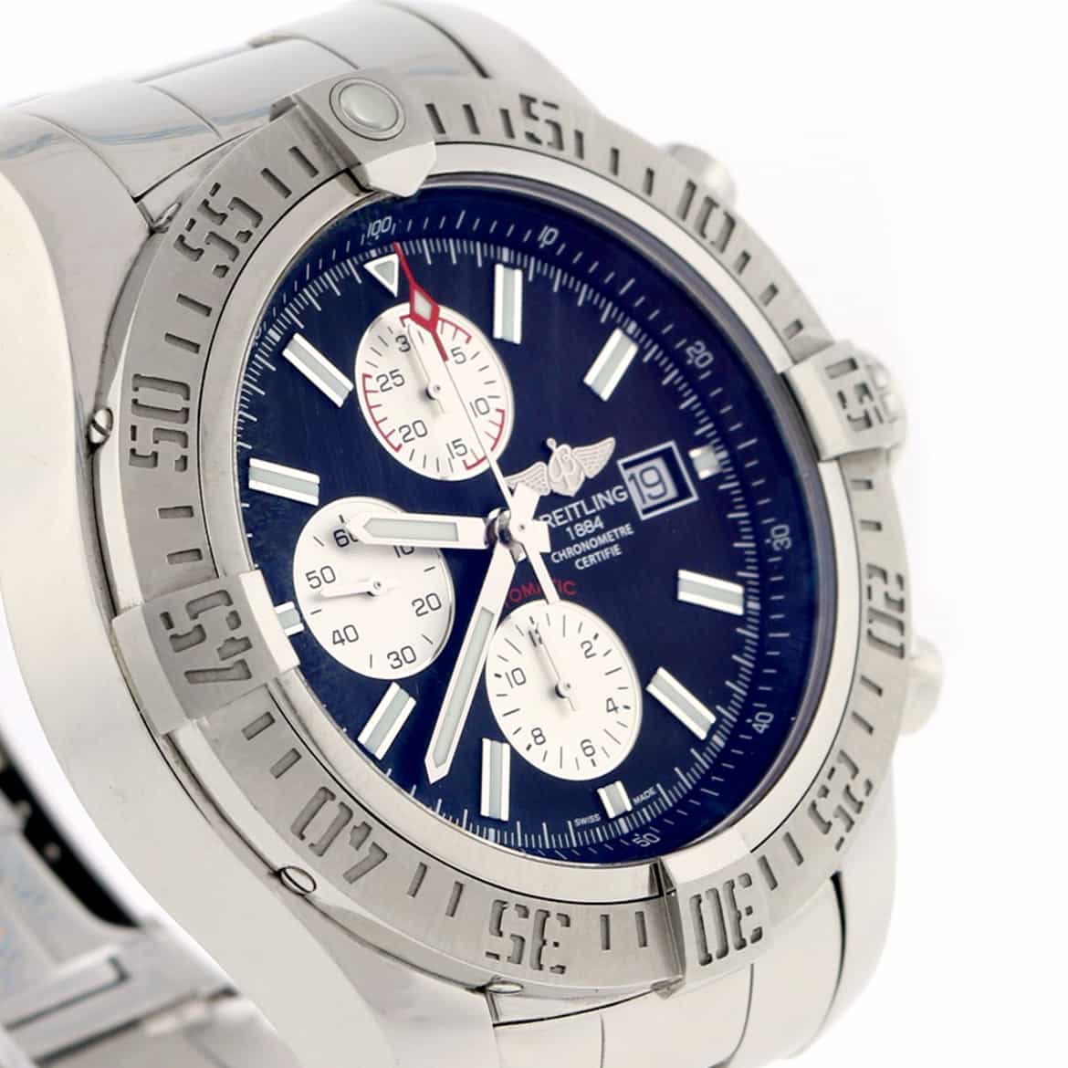 Breitling Super Avenger II Chronograph Black & Silver Dial 48MM Automatic Stainless Steel Mens Watch A13371 - Image 4