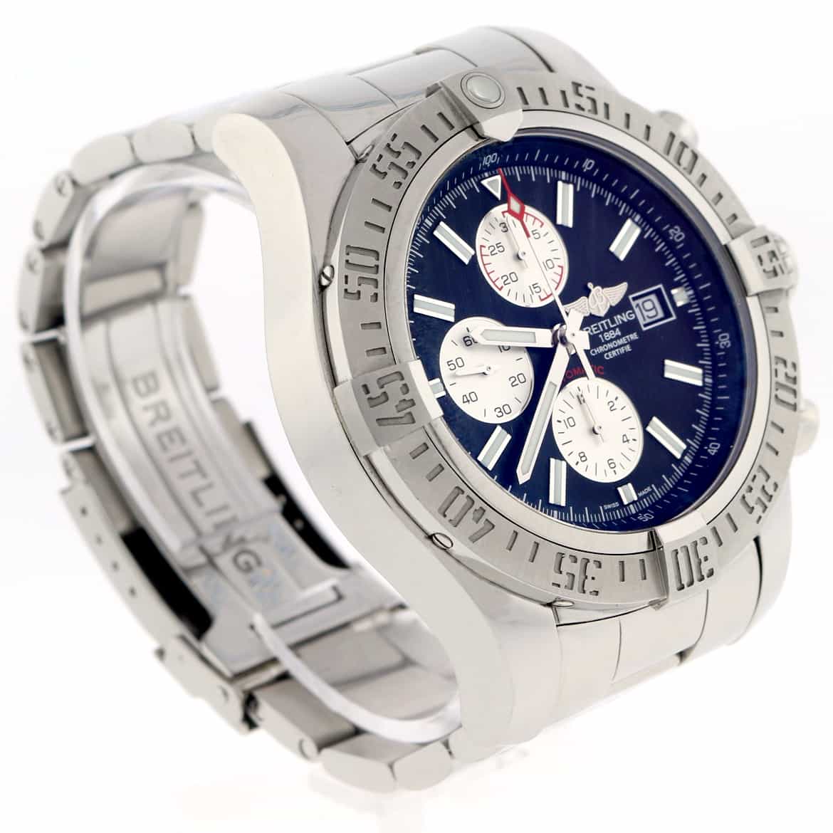 Breitling Super Avenger II Chronograph Black & Silver Dial 48MM Automatic Stainless Steel Mens Watch A13371 - Image 5