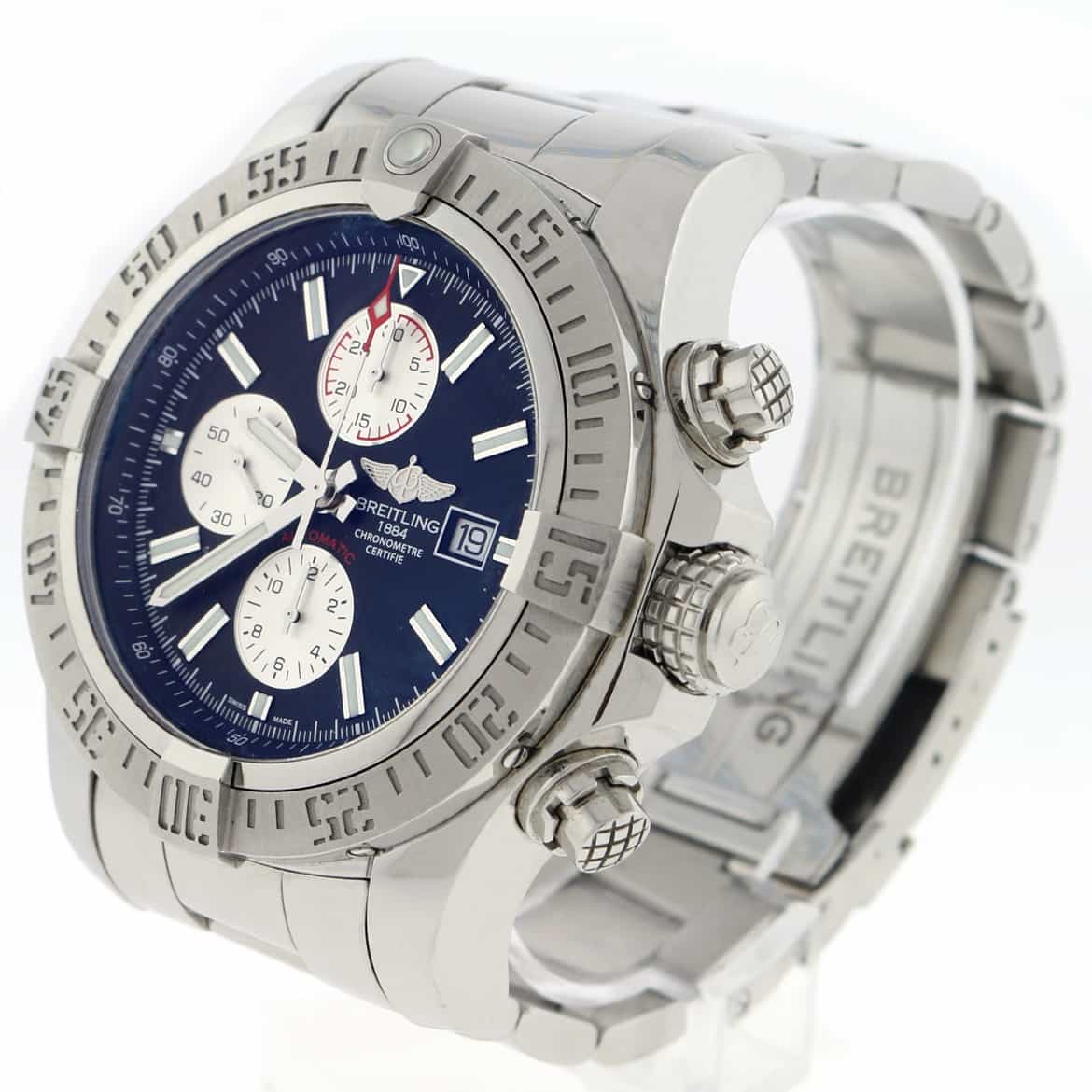 Breitling Super Avenger II Chronograph Black & Silver Dial 48MM Automatic Stainless Steel Mens Watch A13371 - Image 6