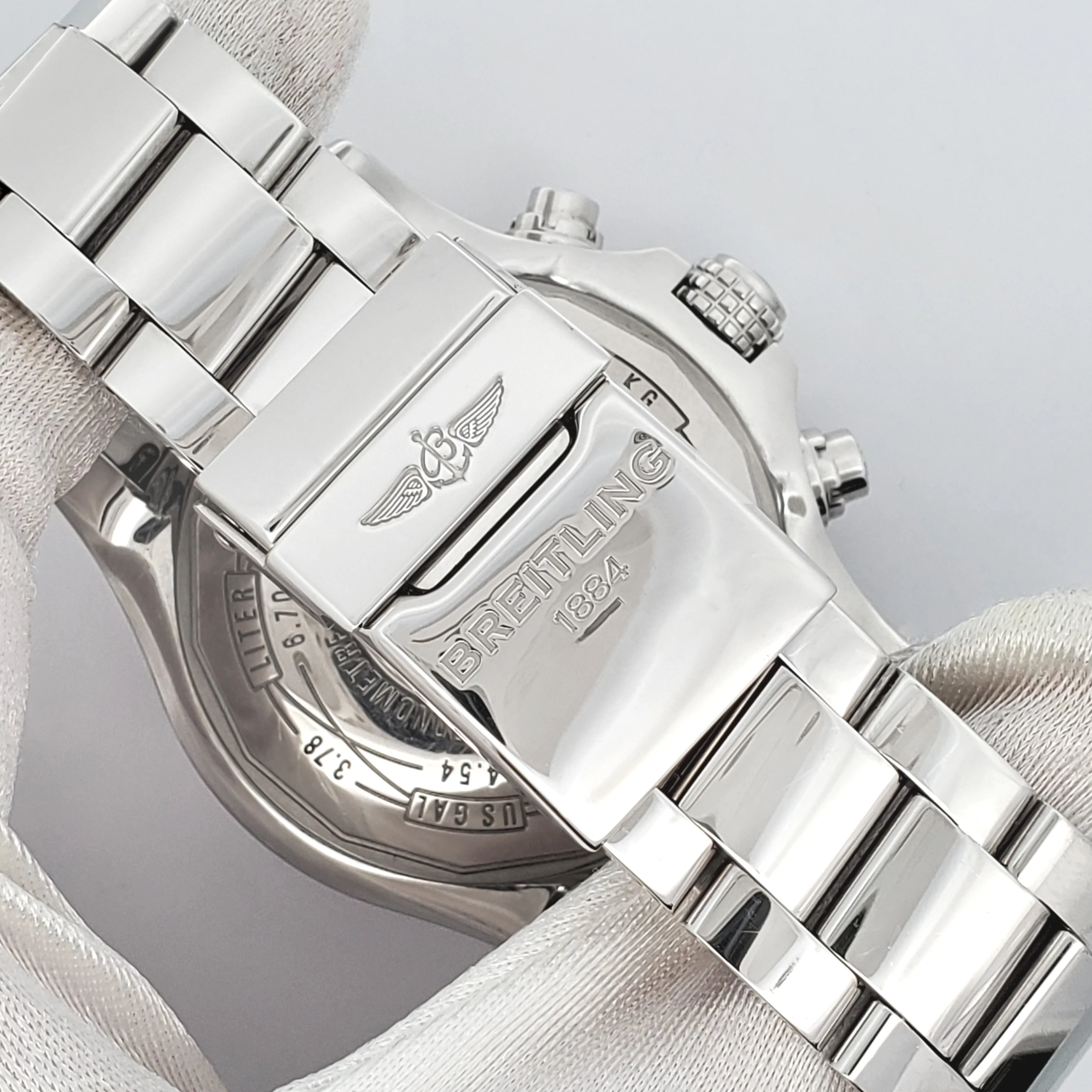 Breitling Super Avenger II White Index Chronograph 48mm Steel Watch A13371 Box Papers - Image 7