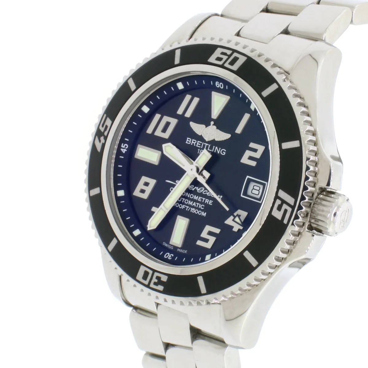 Breitling SuperOcean 42 Black Dial Automatic Stainless Steel Mens Watch A17364 - Image 7