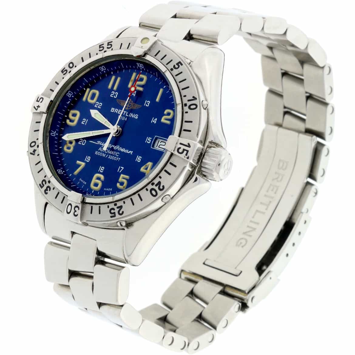 Breitling SuperOcean 42MM Blue Arabic Dial Automatic Stainless Steel Mens Watch A17040 - Image 2