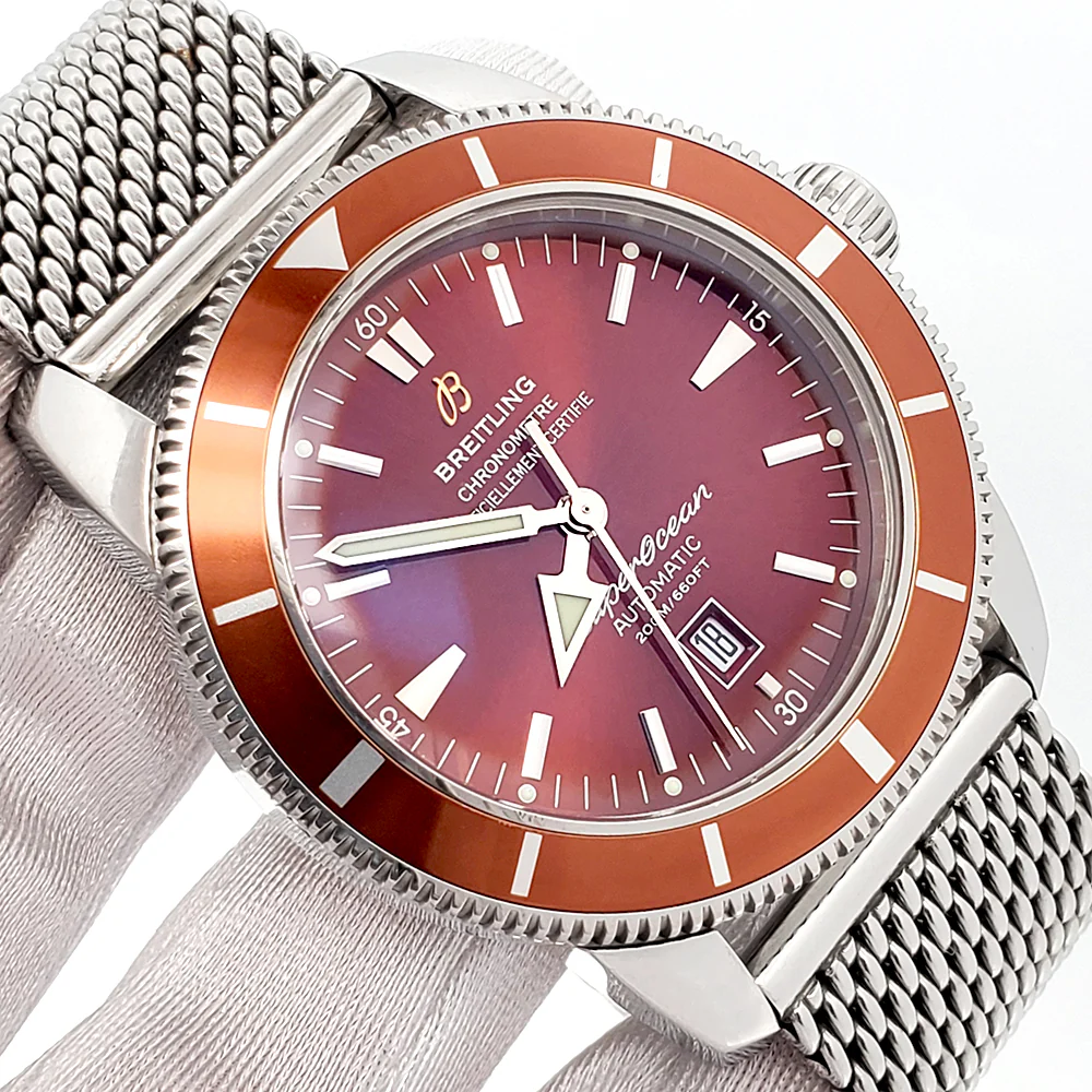 Breitling SuperOcean Heritage 46mm Brown Dial Bronze Bezel Steel Watch A17320 - Image 2