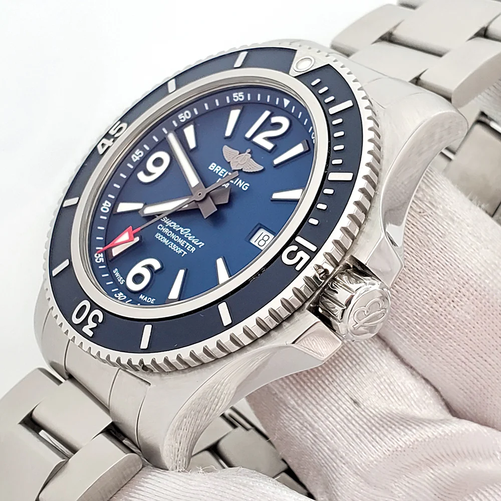 Breitling Superocean II Blue Dial Steel Mens 44mm Watch A17367 - Image 3