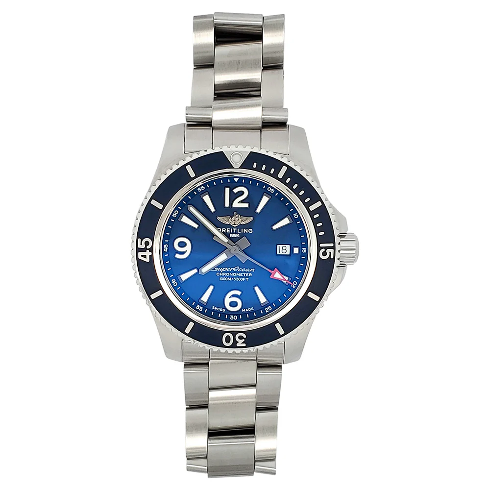 Breitling Superocean II Blue Dial Steel Mens 44mm Watch A17367 - Image 4