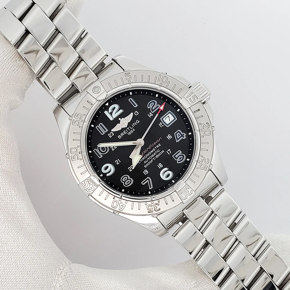 Breitling Superocean Steelfish 42mm Black Arabic Dial Steel Watch A17360 - Image 3