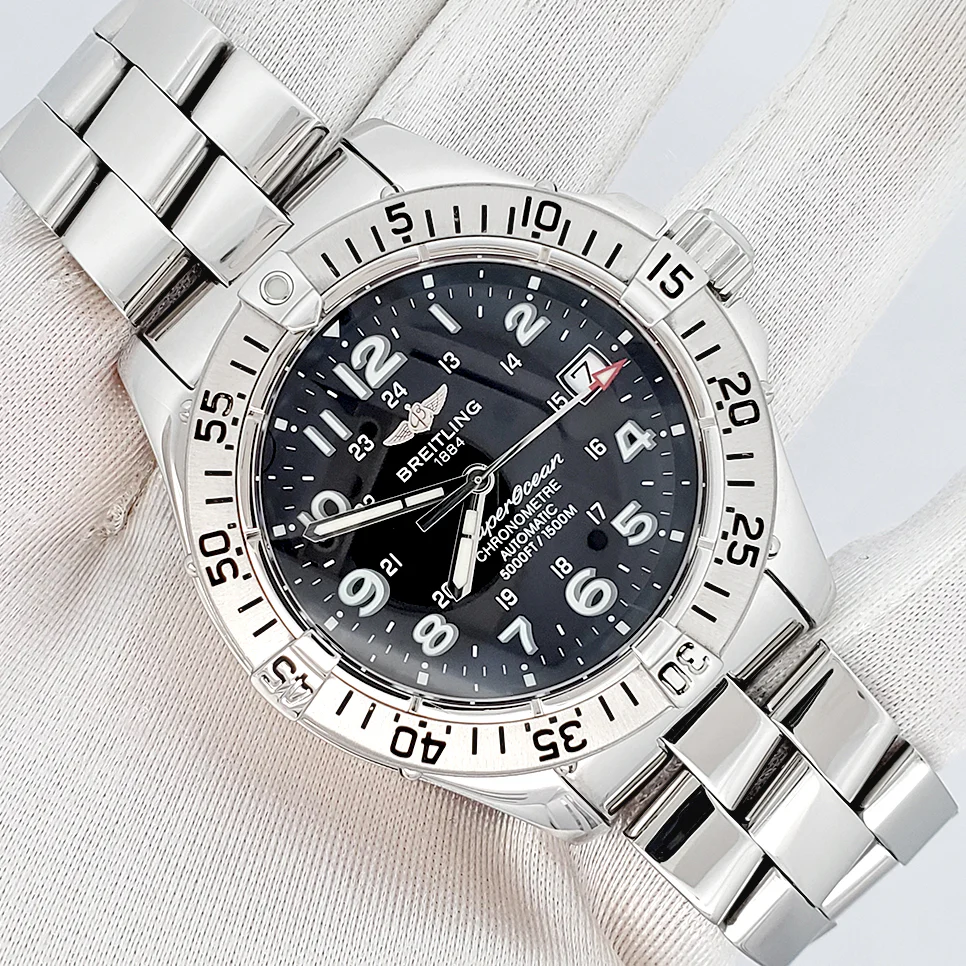 Breitling Superocean Steelfish 42mm Black Arabic Dial Steel Watch A17360 - Image 3